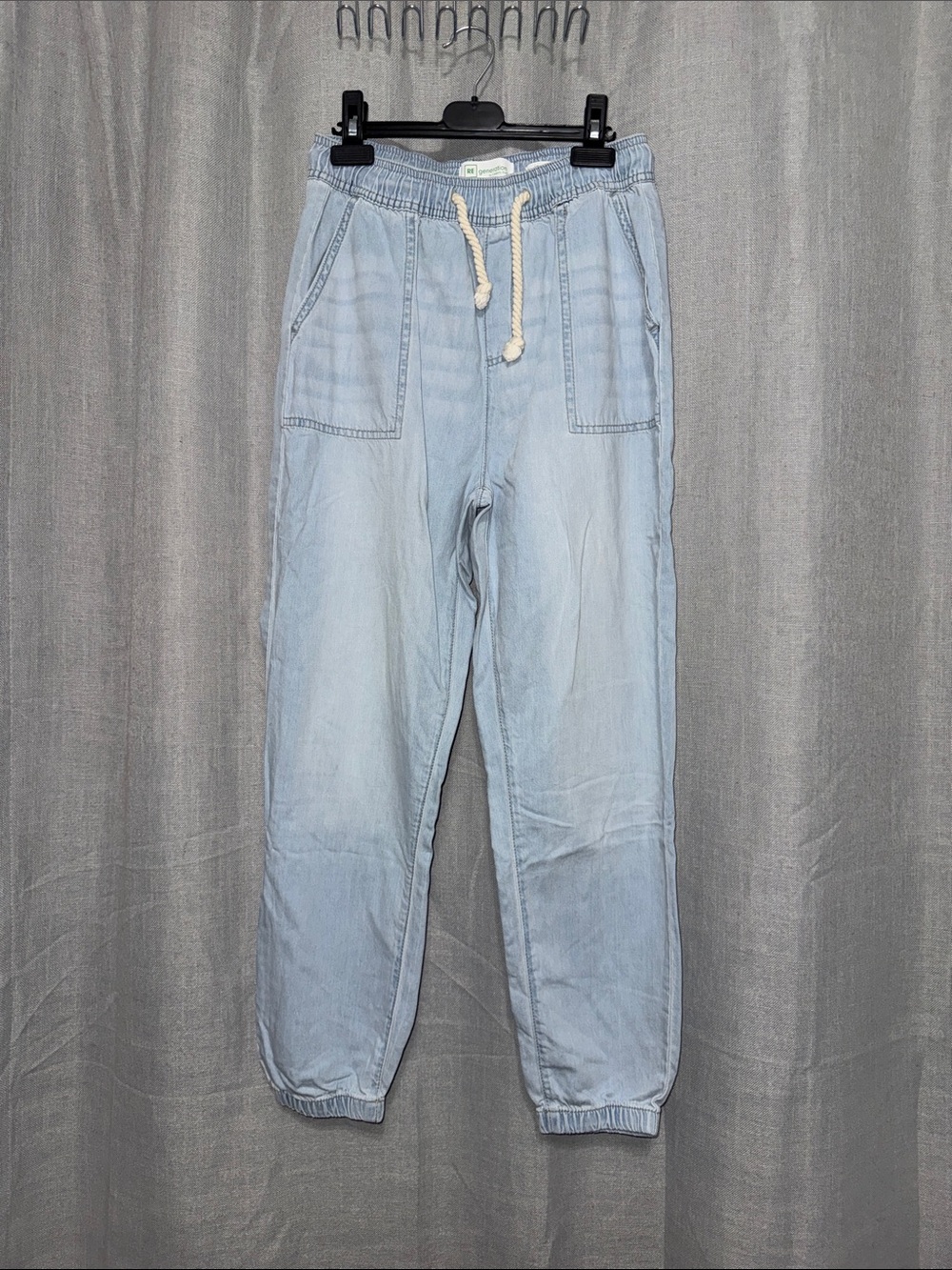 RE Generation By Celebrity Pink Light Blue High-Rise Denim Joggers